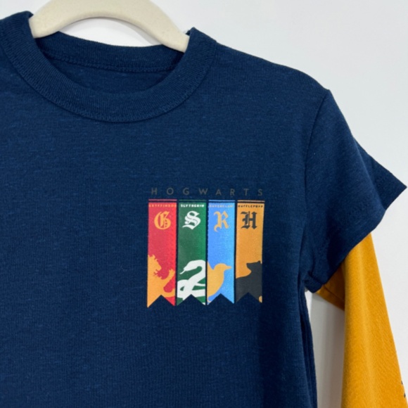 Harry Potter x Chaser Little Boy’s Hogwarts House Long Sleeve Layered T Shirt - Picture 2 of 9